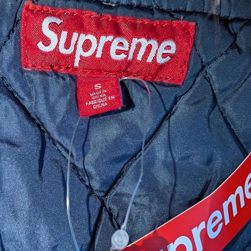 Supreme Patterned Gray Bomber Jacket With Fur Hood - image 3